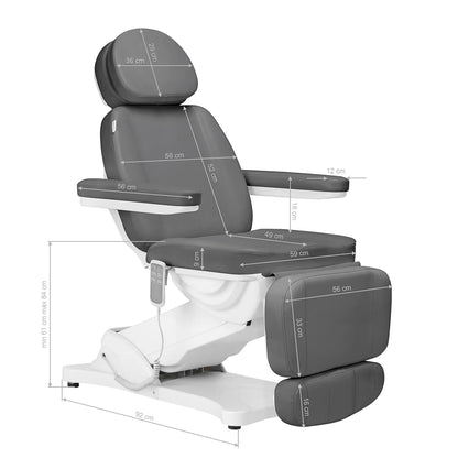 Elektryczny fotel kosmetyczny SILLON CLASSIC 3 silniki szary 