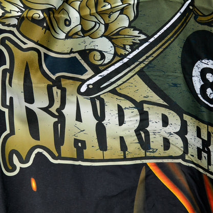 Barber cape with elastic band