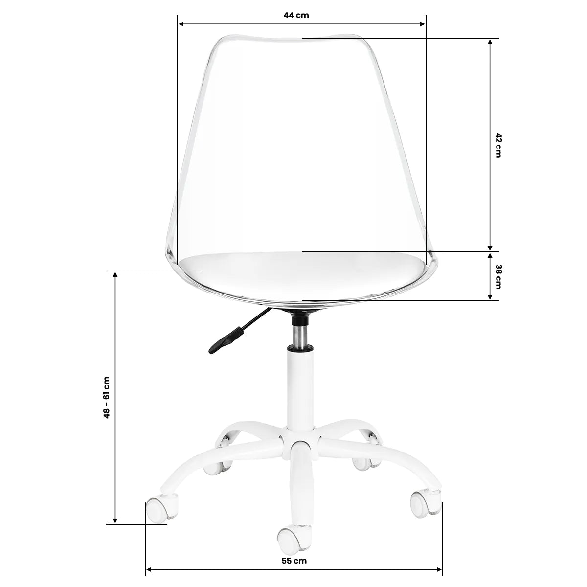 Fauteuil cosmétique transparent Ghost